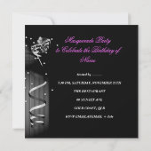 仮装バースデーパーティーマスクシルバーピンク2 招待状 (裏面)