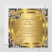 仮装バースデーパーティーマスクワイルド金ゴールドブラック 招待状 (裏面)