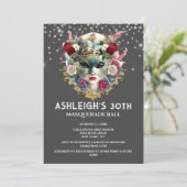 仮装バースデーヴェネツィアのレディース顔マスクシック 招待状 (スタンド正面)