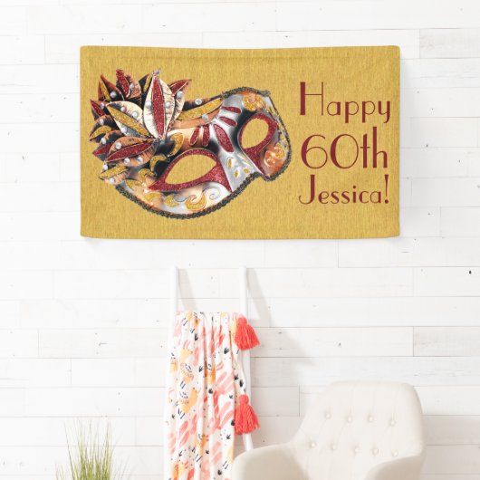 仮装パーソナライズされたマスク誕生日バナー 横断幕 (インサイチュ)