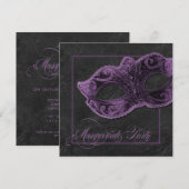 仮装パーティの招待状-紫&黒 招待状 (正面/裏面)