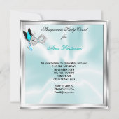 仮装パーティーティール（緑がかった色）シルバーブラックマスク 招待状 (裏面)