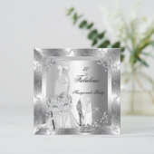 仮装パーティーファブラス50誕生日シルバー2 招待状 (スタンド正面)