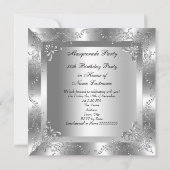 仮装パーティーファブラス50誕生日シルバー2 招待状 (裏面)