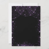 仮装パーティーブラックパープルグリッター贅沢 招待状 (裏面)