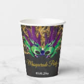 仮装パーティーマジカルナイトグリーンパープル金ゴールド 紙コップ (裏面)