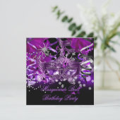 仮装パーティーマスクスパイダーパープルゴシック 招待状 (スタンド正面)