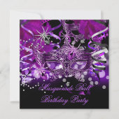 仮装パーティーマスクスパイダーパープルゴシック 招待状 (正面)