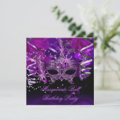 仮装パーティーマスクスパイダーパープルゴシック 招待状 (スタンド正面)