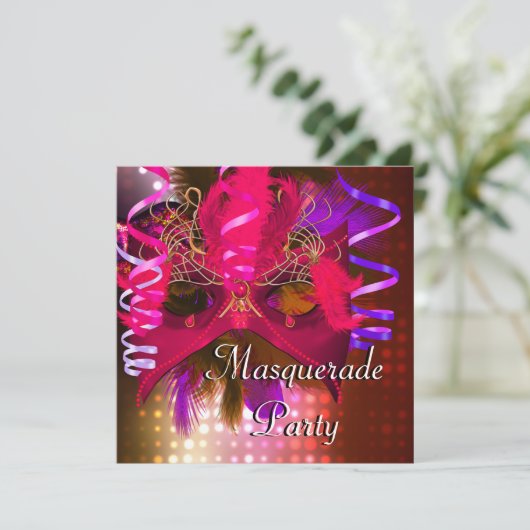 仮装パーティーマスクマルディグラカーニバル 招待状 (スタンド正面)