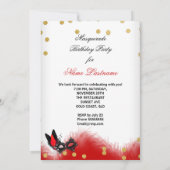 仮装パーティーレッドヒール白金ゴールドブラックマスク2 招待状 (裏面)