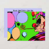 仮装パーティー仮装ボールハーレキン招待状 招待状 (正面/裏面)