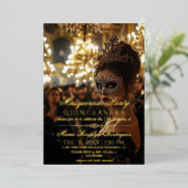 仮装パーティー写真キンセアニェラ 箔招待状 (立ち正面)