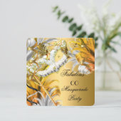 仮装パーティー素晴らしい誕生日金ゴールドシルバー 招待状 (スタンド正面)