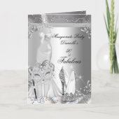 仮装パーティー素晴らしい50誕生日シルバー 招待状 (正面)