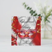 仮装パーティー誕生会レッドシルバー 招待状 (スタンド正面)