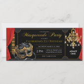 仮装パーティー誕生日チケット招待状 (正面)