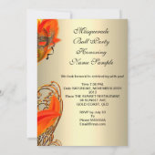 仮装パーティー金ゴールドイエローオレンジクリームマスク 招待状 (裏面)