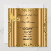 仮装パーティー金ゴールドブロンズイエローマスク 招待状 (裏面)