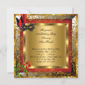 仮装パーティー金ゴールドレッドブラックマスクバラ2 招待状 (裏面)