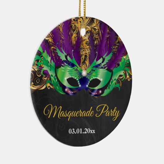 仮装パーティー魔法のナイトグリーンパープル金ゴールド セラミックオーナメント (右)