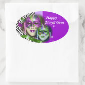 仮装パーティーmardi grasマスク 楕円形シール (バッグ)