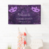仮装パープルグリッターダストスウィート16歳の誕生日 横断幕 (インサイチュ)