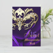 仮装パープルジュエリードスウィート16招待状 招待状 (スタンド正面)