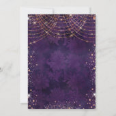 仮装パープルバラ金ゴールドグリッター誕生日パーティー 招待状 (裏面)