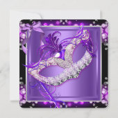 仮装パープルピンクマスク誕生日パーティー2 招待状 (裏面)