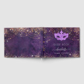 仮装パープル金ゴールドグリッター誕生日 ゲストブック (全面)