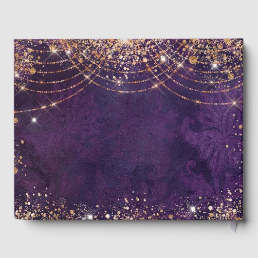 仮装パープル金ゴールドグリッター誕生日 ゲストブック (裏面)