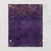 仮装パープル金ゴールドSweet 16予算の招待 チラシ (裏面)