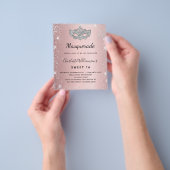 仮装ピンクシルバースイート16予算の招待 チラシ (手)