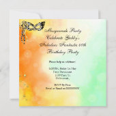 仮装ファブラス40女性の金ゴールドハイヒール3 招待状 (裏面)