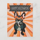 仮装フランスのブルドッグのハロウィーン葉書 ポストカード (正面)