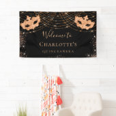 仮装ブラック金ゴールドグリッターダストキンセアニェラ 横断幕 (インサイチュ)