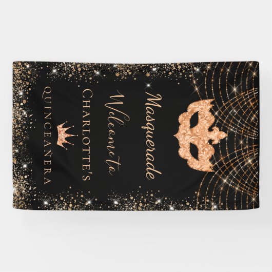 仮装ブラック金ゴールドグリッターダストキンセアニェラ 横断幕 (横)