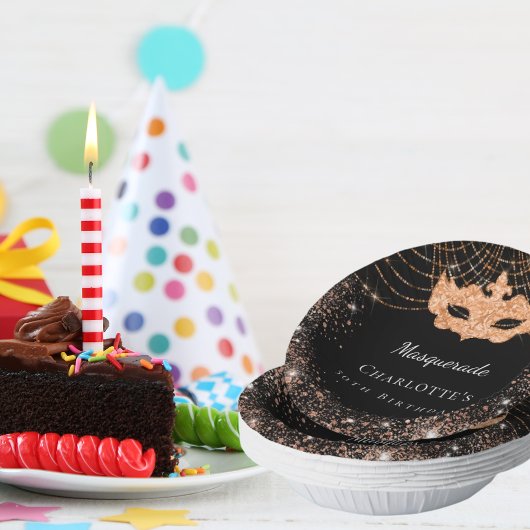 仮装ブラック金ゴールドグリッター誕生会 ペーパーボウル