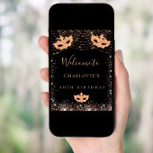 仮装ブラック金ゴールドグリッター誕生会 ポスター