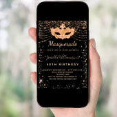 仮装ブラック金ゴールド誕生日パーティー贅沢 招待状