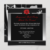 仮装プロムハイスクールダンスシルバーレッド 招待状 (正面/裏面)