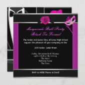 仮装プロムハイスクールダンスピフォーマルンク 招待状 (正面/裏面)