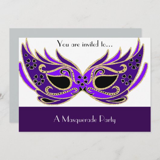 仮装ベニシャンマスクパーティー 招待状 (正面/裏面)
