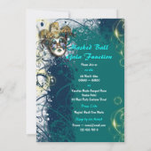 仮装ベネチアンマルディグラのパーティー 招待状 (裏面)