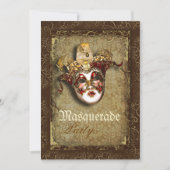 仮装ベネチアンマルディグラのパーティー 招待状 (正面)