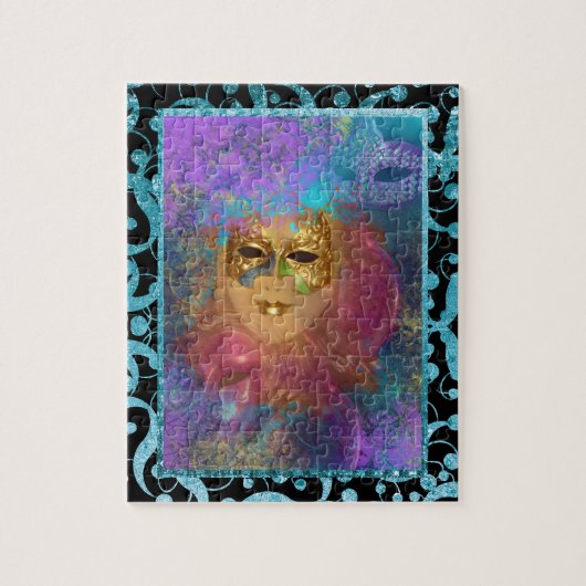 仮装ベネツィアの「マルディグラ」パーティー ジグソーパズル (縦)