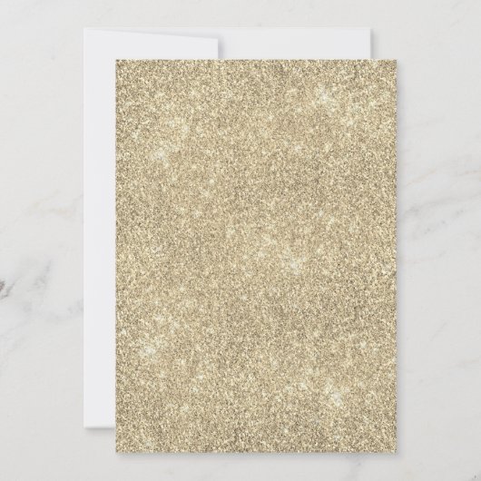 仮装ホワイト金ゴールドグリッターダストバースデーパーティー 招待状 (裏面)