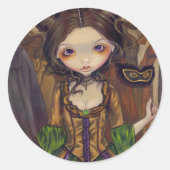 仮装ボールのゴシック様式のステッカーで ラウンドシール (正面)