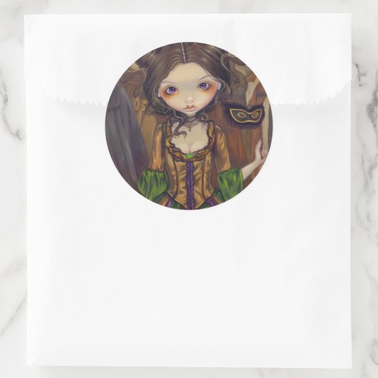 仮装ボールのゴシック様式のステッカーで ラウンドシール (バッグ)